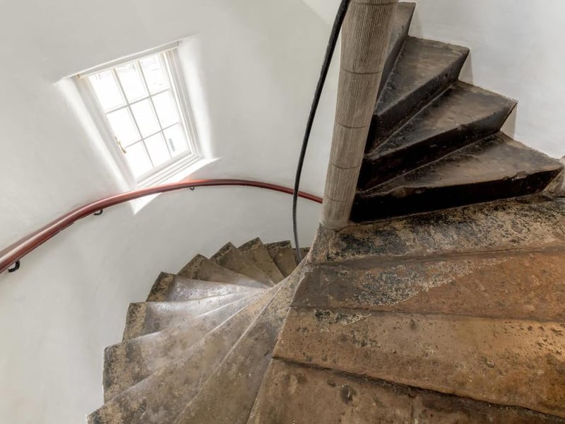 Turreted staircase.
