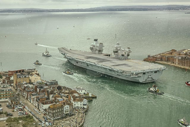 HMS Queen Elizabeth leaving Portsmouth on Monday, September 2, 2024 Picture: Habibur Rahman