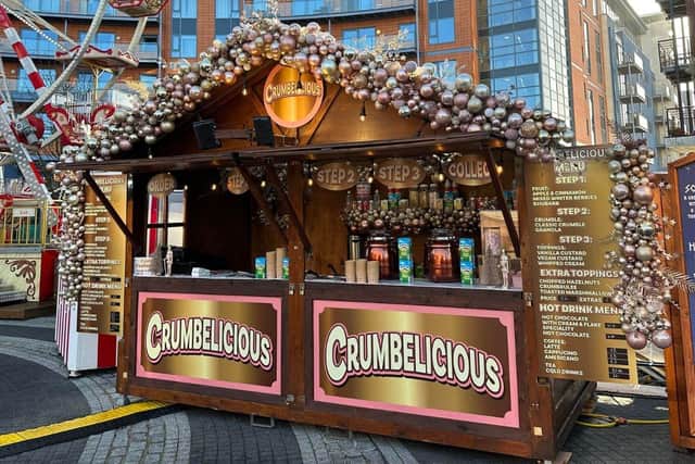 Crumbelicious is dishing up a range of delicious crumble treats at the Gunwharf Quays Christmas Village.