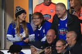 Ipswich Town fan and singer Ed Sheeran, centre.  Picture: Stephen Pond/Getty Images