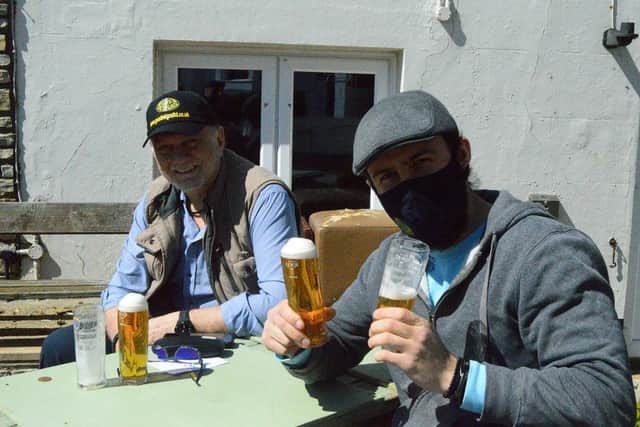 Gus Barbero, 50, with Ross Barbero, 24. Picture: David George
