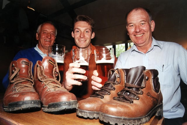 Landlord of the Robin Hood Inn near Baslow, Peter Fairey, welcomed Peak District walkers with muddy boots in 1999