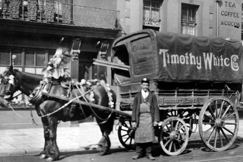 A Timothy White delivery wagon possibly in Broad Street Old Portsmouth before 1935