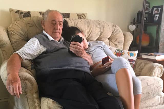 Roxy Smedley, from Bedhampton, with her grandfather William, who died from Covid-19 last week.