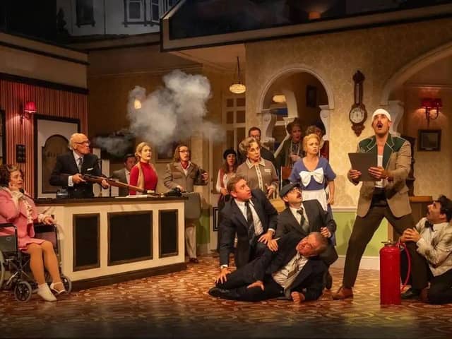 The cast in action at Fawlty Towers