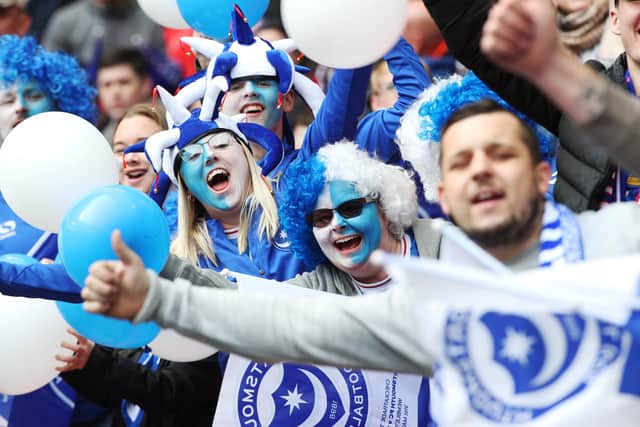 Pompey fans at Wembley last season. Picture: Joe Pepler