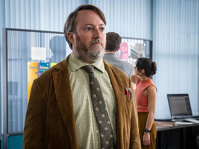 John ‘Ludwig’ Taylor (played by David Mitchell) returns to solve crimes in a new series of the BBC comedy-drama (Picture: BBC/Big Talk Studios/Olly Courtney)