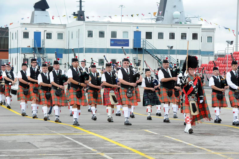 Navy Days 30th July 2010 at the Portsmouth Naval Base. Pictured is the Rose and Thistle Pipe Band. Picture: Paul Jacobs 102433-23