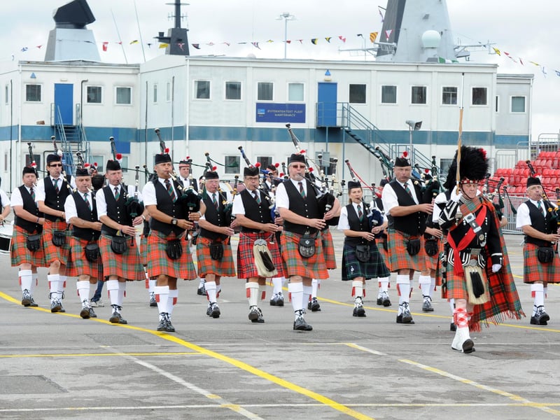 Navy Days 30th July 2010 at the Portsmouth Naval Base. Pictured is the Rose and Thistle Pipe Band. Picture: Paul Jacobs 102433-23