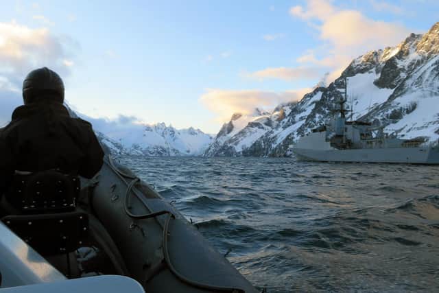 Extra sailors were drafted in to look out for icebergs during HMS Forth's visit to South Georgia. Photo: Royal Navy
