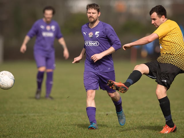 Action from AFC Tamworth's 7-2 victory over Gosham Rangers in Division Two of the City of Portsmouth Sunday League. Picture: Keith Woodland (120321-371)