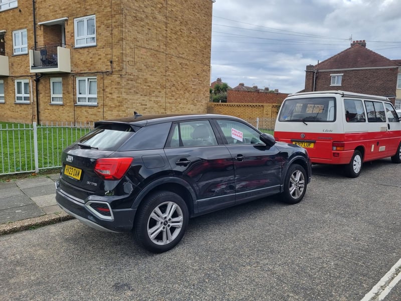 Police chase in Hilsea in which a stolen car crashed and a police car was hit on Sunday September 29
