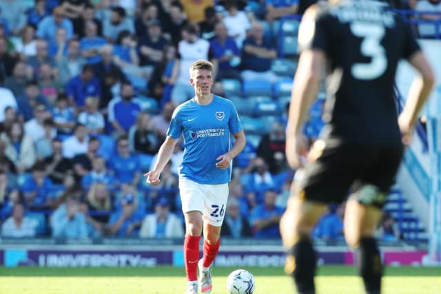 Paul Downing has been overlooked for a back three in Pompey's last two matches, despite being a centre-half. Picture: Joe Pepler