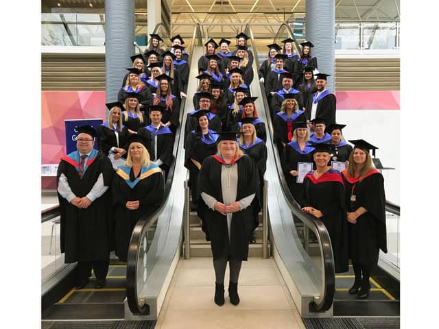 HTP apprentices on Graduation Day in Portsmouth with Principal Rachael Randall (front centre)