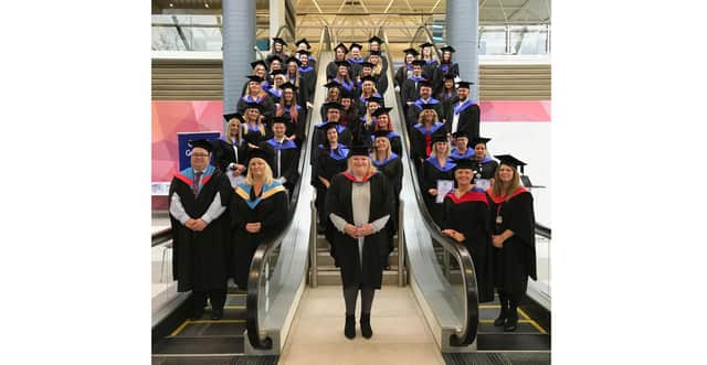 HTP apprentices on Graduation Day in Portsmouth with Principal Rachael Randall (front centre)