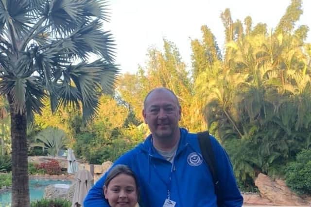 Dom Merrix, 48, of North End, pictured with his 10-year-old daughter Ellie-Mai. Dom died on Thursday of a suspected case of Covid-19