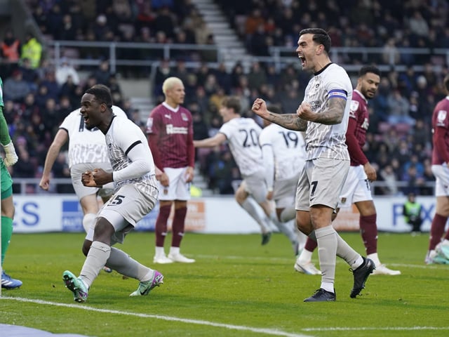 Look at the reaction from Marlon Pack & Co following Sean Raggett's opener at Northampton