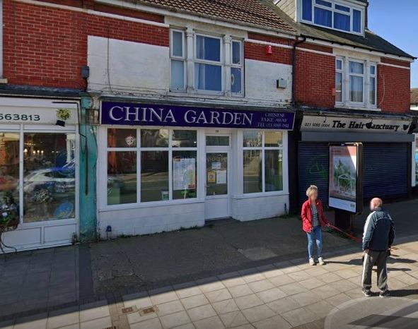 China Garden, a takeaway at 78 Tangier Road, Portsmouth was given a score of two on March 20.