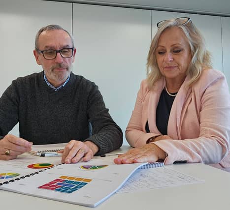 Beverley with John Tunstall, fellow of the Institute of Sales Professionals who will deliver a Business Development conference in May.