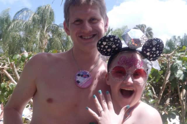 Chelsie and Glyn together after he proposed. Picture submitted by Chelsie Whibley.