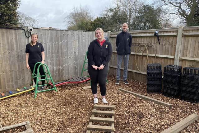 Taylor Brewster, Rob Mooney and Claudine Smith of Puddleduck Nursery