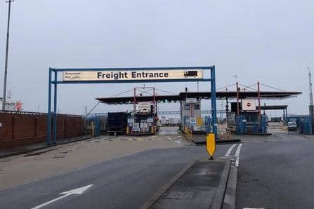 The freight entrance of the city's port. Picture: Richard Lemmer.
