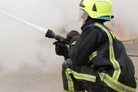 Firefighters called to deal with an arson attack on a motorbike.