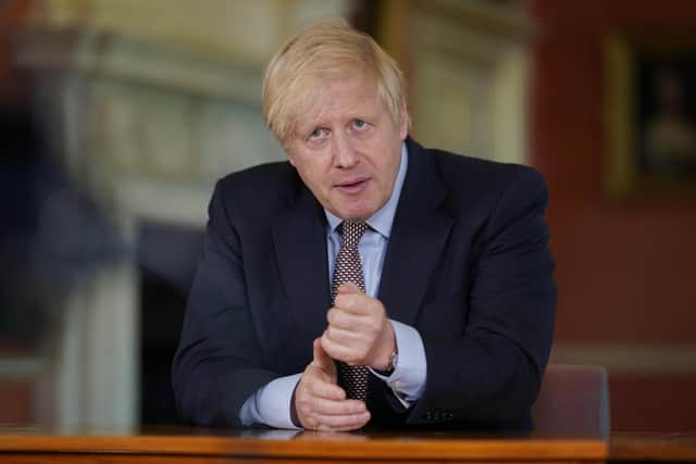 LONDON, ENGLAND - In this handout image provided by No 10 Downing Street, Britain's Prime Minister Boris Johnson records a televised message to the nation released on May 10, 2020 in London, England. The Prime Minister announced the next stage in easing lockdown measures intended to curb the spread of Covid-19. (Photo by No 10 Downing Street via Getty Images)