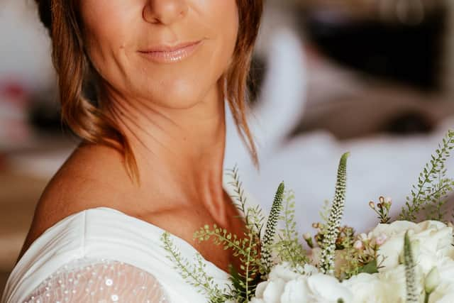 Georgie Leech on her wedding day. Credit: Carla Mortimer Wedding Photography.