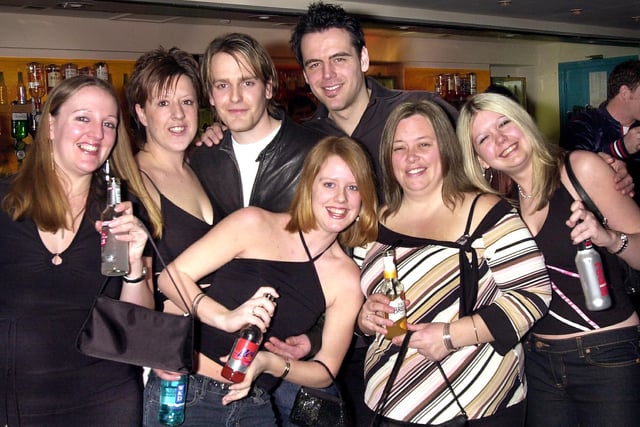 Clubbers having a good time at Buddies 25+ Nightclub at The Pyramids on Southsea seafront in the 00s.