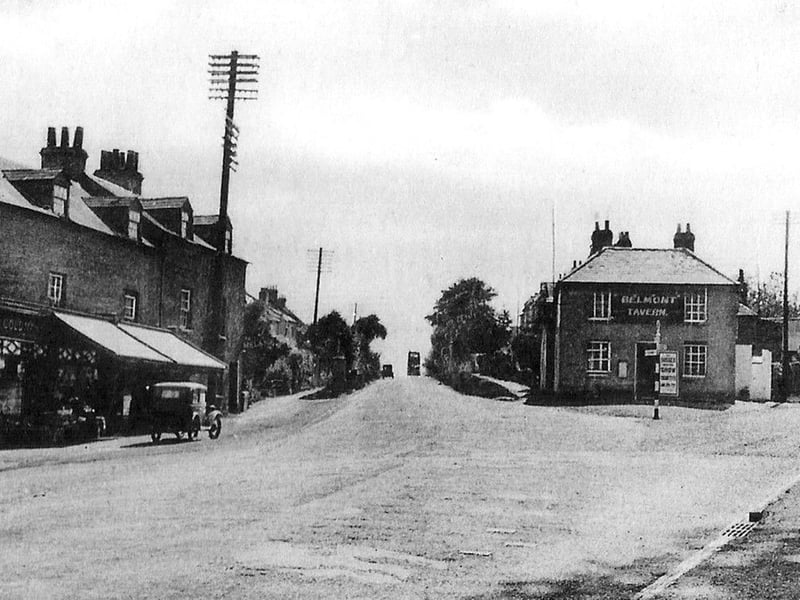 Bedhampton Hill with the Belmont Tavern on the right. Coldmans Stores and Post office on the left.  Picture: Courtesy of Mick Cooper collection.