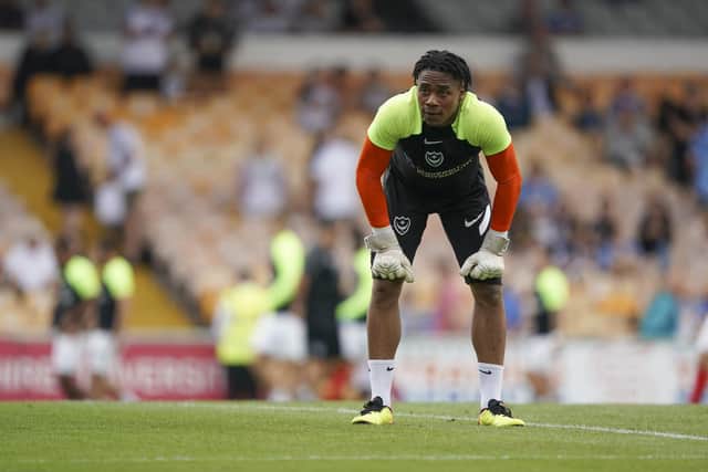 Ex-Spurs keeper Josh Oluwayemi makes his Pompey debut at Crawley this evening. Picture: Jason Brown/ProSportsImages