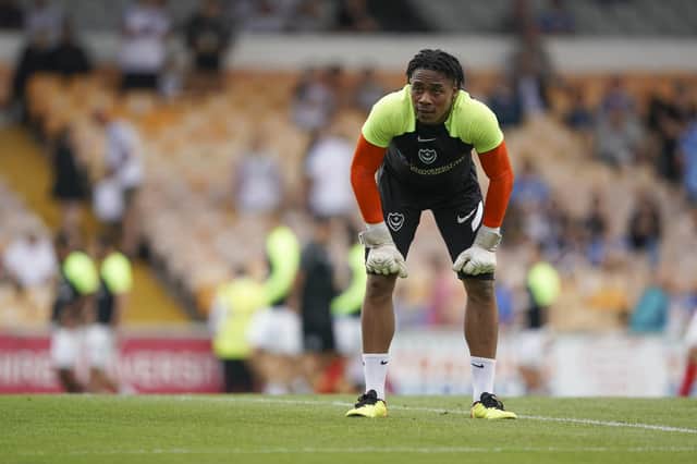 Ex-Spurs keeper Josh Oluwayemi makes his Pompey debut at Crawley this evening. Picture: Jason Brown/ProSportsImages