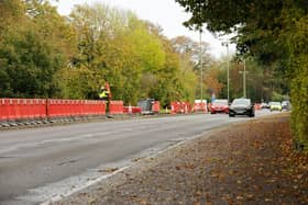 Roadworks along Cams Hill near Fareham, on Tuesday, October 31. Picture: Sarah Standing (311023-2268)