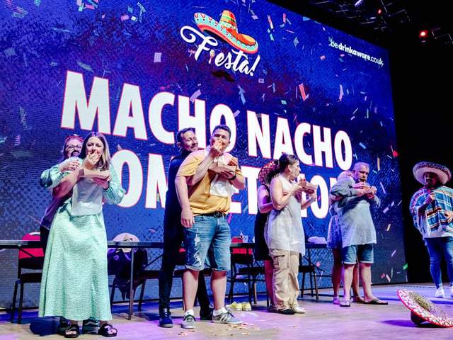 Pictured is: The nacho eating contest.