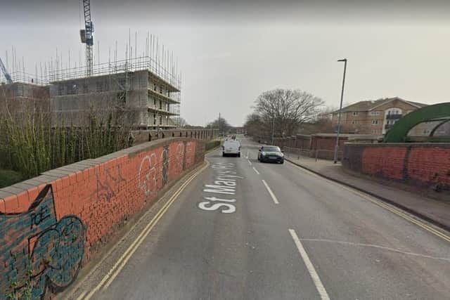 The girl was sexually assaulted on a footbridge on St Mary's Road, Fratton, near Kingston Recreation Ground. Picture: Google Street View.