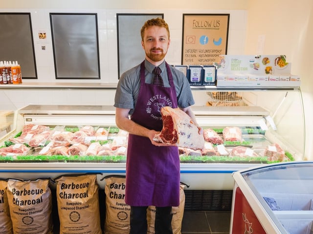 Westlands Farm Shop, on Westlands Farm, has a rating of 4.6 out of five from 128 reviews on Google.
Pictured: Harry King, General Manager