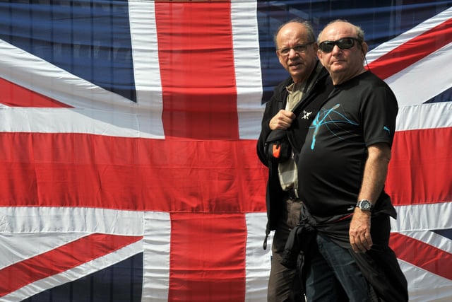 Red white and blue at Victorious Vintage at Portsmouth Historic Dockyard.
 (121916-702)