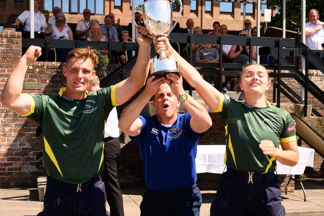 HMS Collingwood held the Junior Leaders Fieldgun Competition (JRFG) with teams from the RN and Army, Sea Cadets, BAE and UTC Colleges.
Victory Squadron, winners of the Junior Leaders field gun competition.
Picture: Keith Woodland