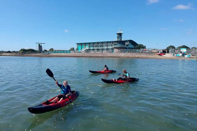 Young kayakers at the Andrew Simpson Watersports Centre Portsmouth.