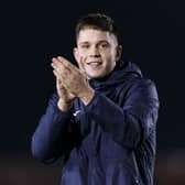 George Hirst celebrates the Lincoln win. (Photo by Daniel Chesterton/phcimages.com)