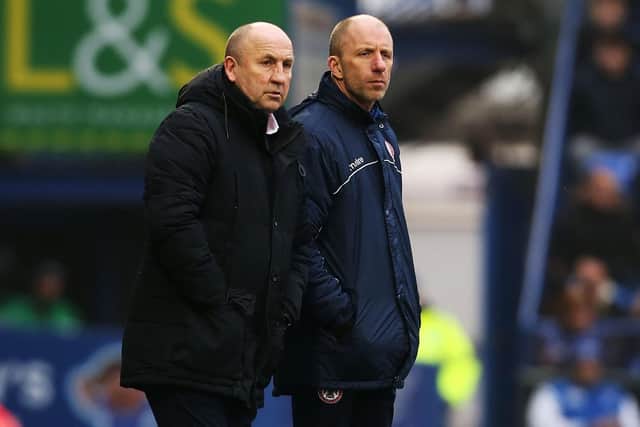 Accrington manager John Coleman, left.