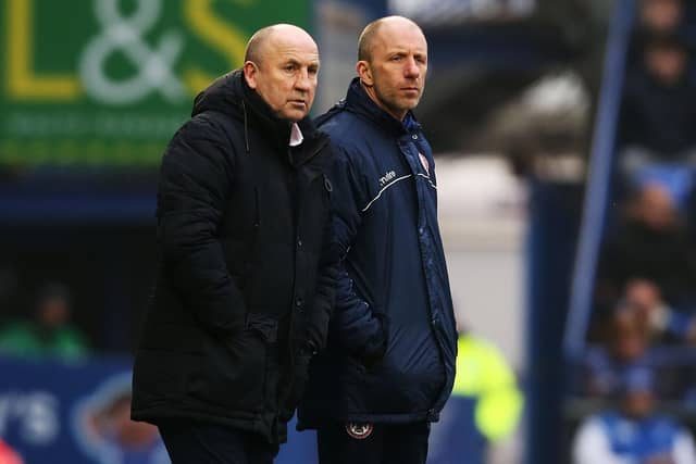 Accrington manager John Coleman, left.