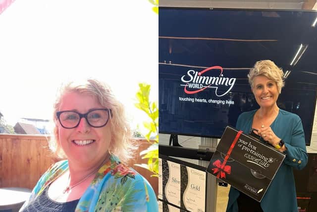 Emma Artemiou before at over 13 stone and now ready to take on a Brand new Slimming Journey