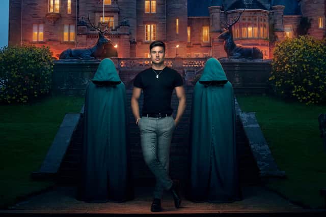 Aaron, 24, an estate agent from Portsmouth, is hoping to win The Traitors, a reality TV show on BBC One. Picture: BBC.
