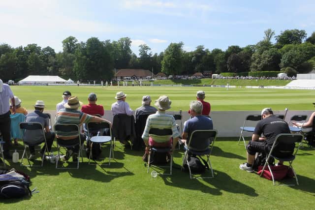 A panoramic view of Hampshire playing a Championship game against Sussex at Arundel. Pic: Dave Allen.