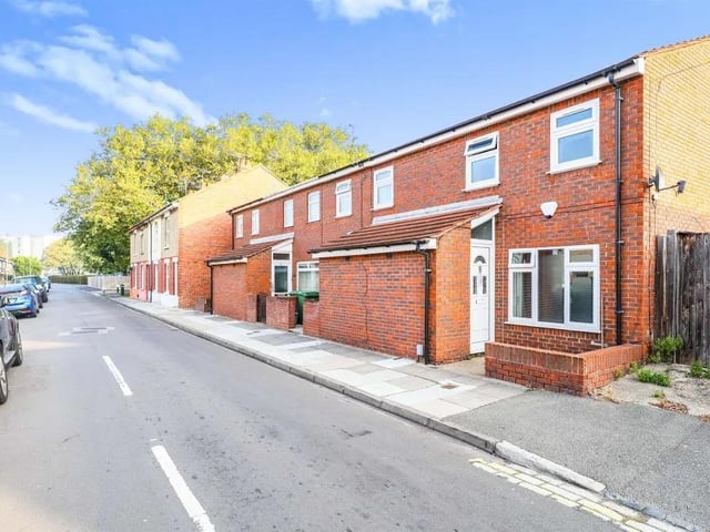 This two bed end terrace house on Clarendon Street is up for sale for £200,000. It also has one bathroom and one reception room. It is listed on the market by Connells.