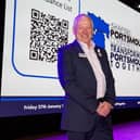 Stef Nienaltowski, Chief Executive Officer of Shaping Portsmouth, on stage at the annual conference.
Picture: Habibur Rahman