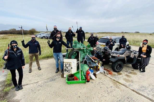 MindWorks Marketing on beach clean alongside Suzuki GB Marines Clean Ocean Project team.