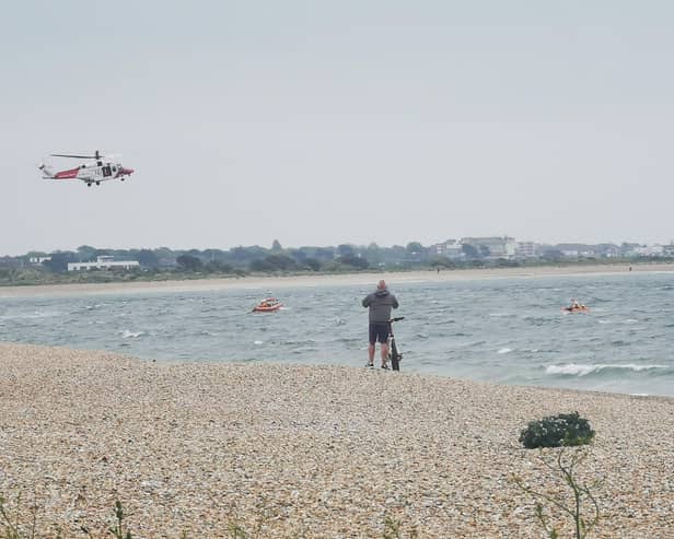 The coastguard were seen responding to an emergency incident in Eastney on Monday, May 13.